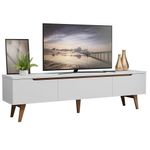 Rack para tv até 75 polegadas madesa reims 2 portas 1 gaveta - branco