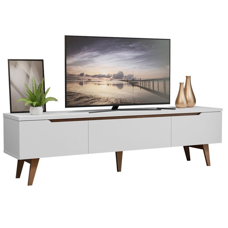 Rack para tv até 75 polegadas madesa reims 2 portas 1 gaveta - branco