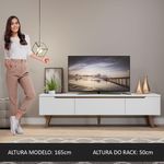 Rack para tv até 75 polegadas madesa reims 2 portas 1 gaveta - branco