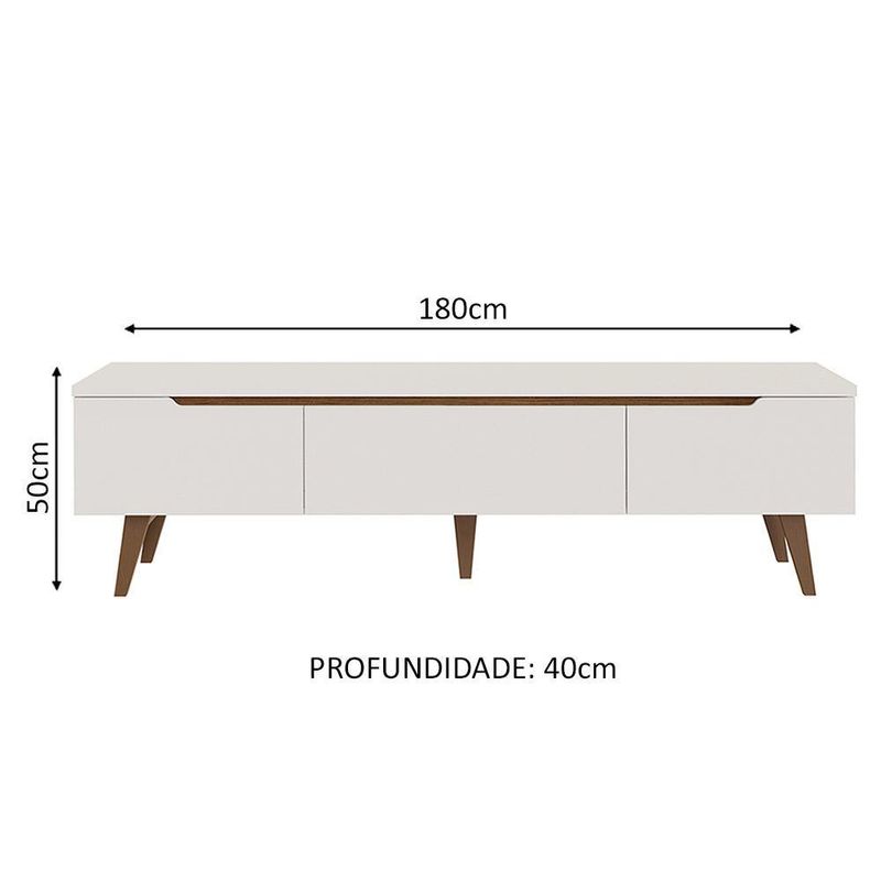 Rack para tv até 75 polegadas madesa reims 2 portas 1 gaveta - branco