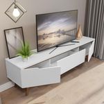 Rack para tv até 75 polegadas madesa reims 2 portas 1 gaveta - branco