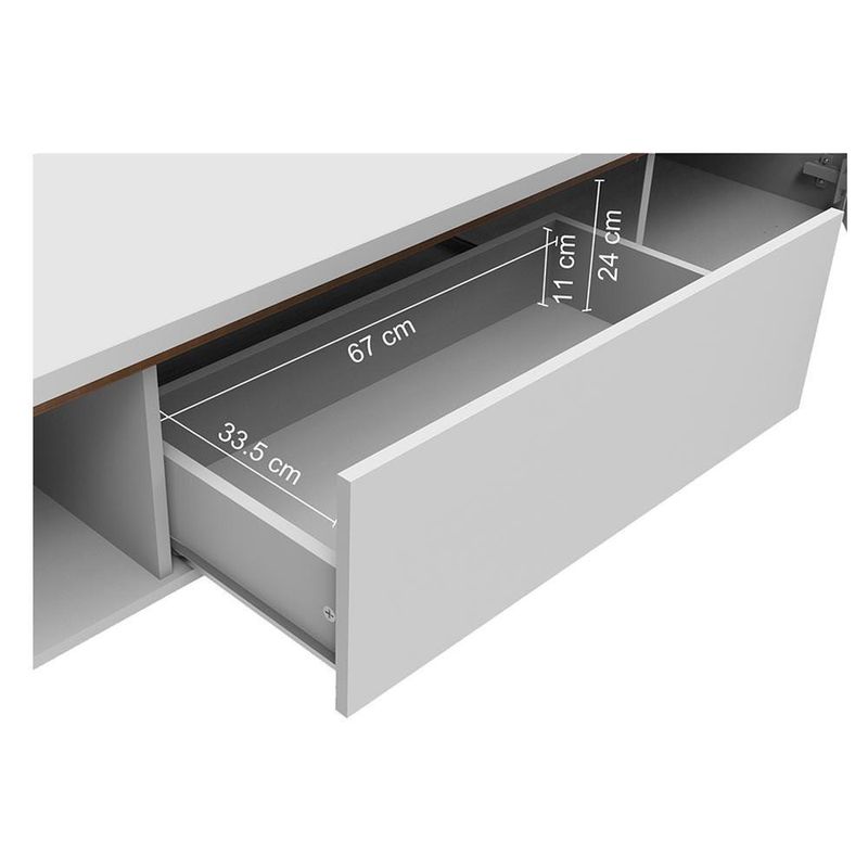 Rack para tv até 75 polegadas madesa reims 2 portas 1 gaveta - branco
