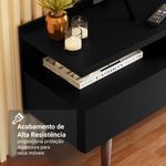 Rack para tv até 65 polegadas com pés retro preto londres madesa