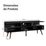 Rack para tv até 65 polegadas com pés retro preto londres madesa