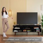 Rack para tv até 65 polegadas com pés retro preto londres madesa