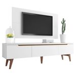 Rack madesa reims e painel para tv até 55 polegadas 2 portas e 1 gaveta - branco