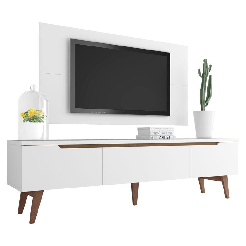 Rack madesa reims e painel para tv até 55 polegadas 2 portas e 1 gaveta - branco