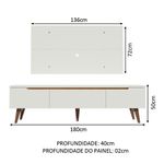Rack madesa reims e painel para tv até 55 polegadas 2 portas e 1 gaveta - branco