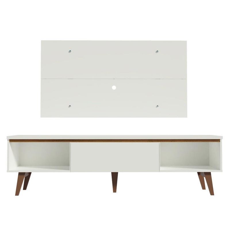 Rack madesa reims e painel para tv até 55 polegadas 2 portas e 1 gaveta - branco