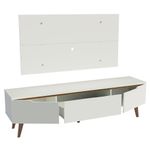 Rack madesa reims e painel para tv até 55 polegadas 2 portas e 1 gaveta - branco