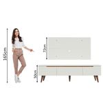 Rack madesa reims e painel para tv até 55 polegadas 2 portas e 1 gaveta - branco