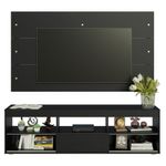 Rack com painel para tv até 65 polegadas preto orlando madesa