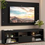 Rack com painel para tv até 65 polegadas preto orlando madesa