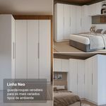 Quarto completo solteiro de canto 415 cm branco neo madesa