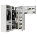 Quarto completo solteiro de canto 415 cm branco neo madesa