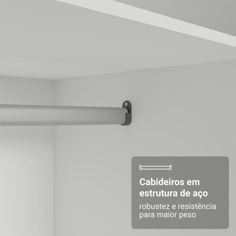 Quarto completo solteiro de canto 415 cm branco neo madesa