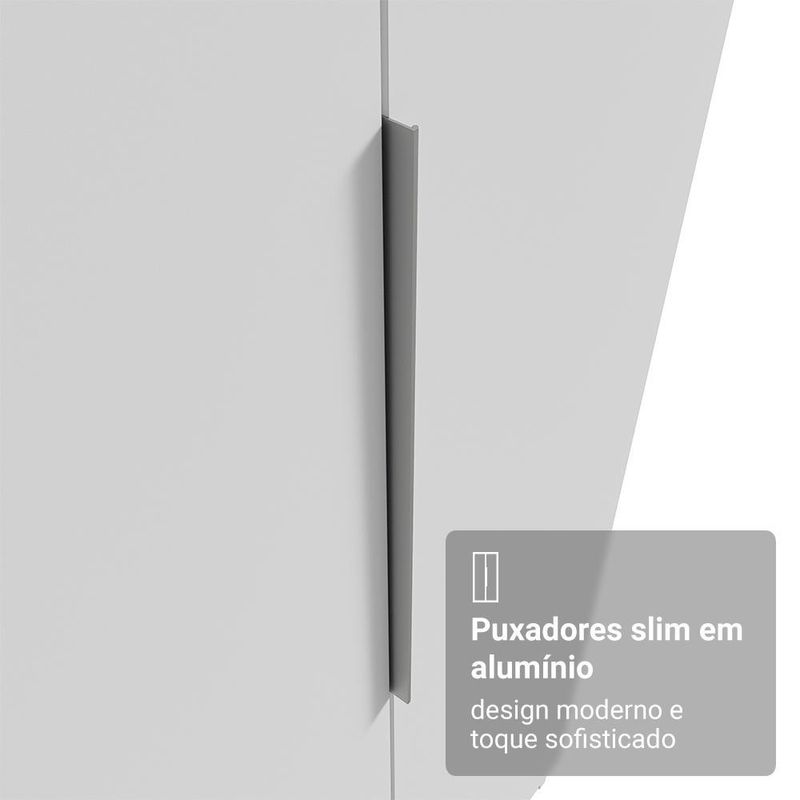 Quarto completo solteiro de canto 415 cm branco neo madesa