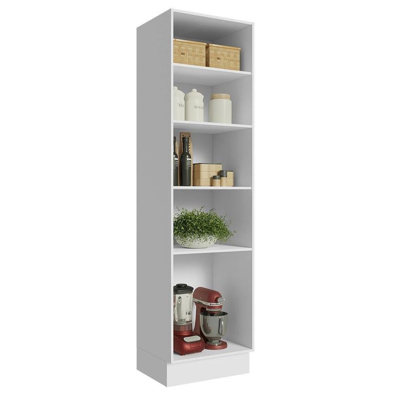 Paneleiro 60 cm com nichos abertos para cozinha madesa glamy, agata, stella - branco