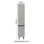 Paneleiro armário de cozinha 40 cm 2 portas cinza nice madesa