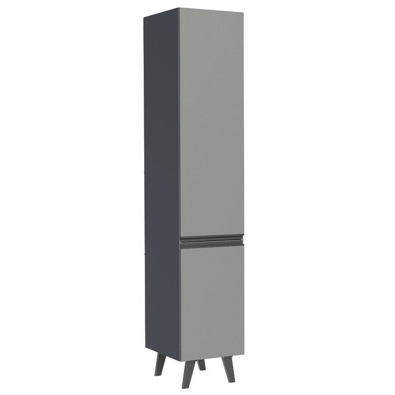 Paneleiro armário de cozinha 40 cm 2 portas cinza nice madesa