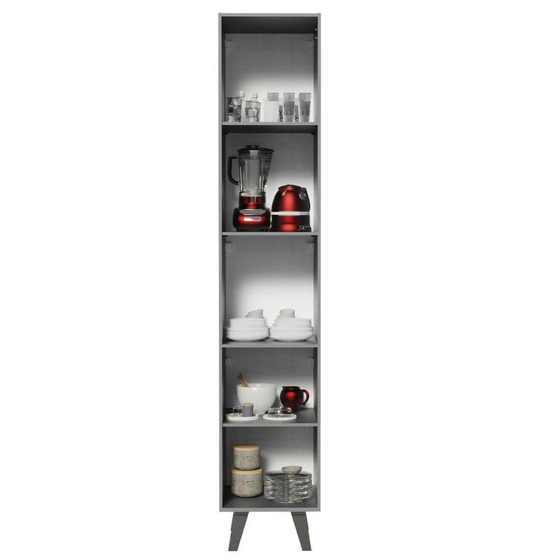 Paneleiro armário de cozinha 40 cm 2 portas cinza nice madesa