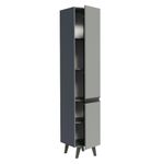 Paneleiro armário de cozinha 40 cm 2 portas cinza nice madesa