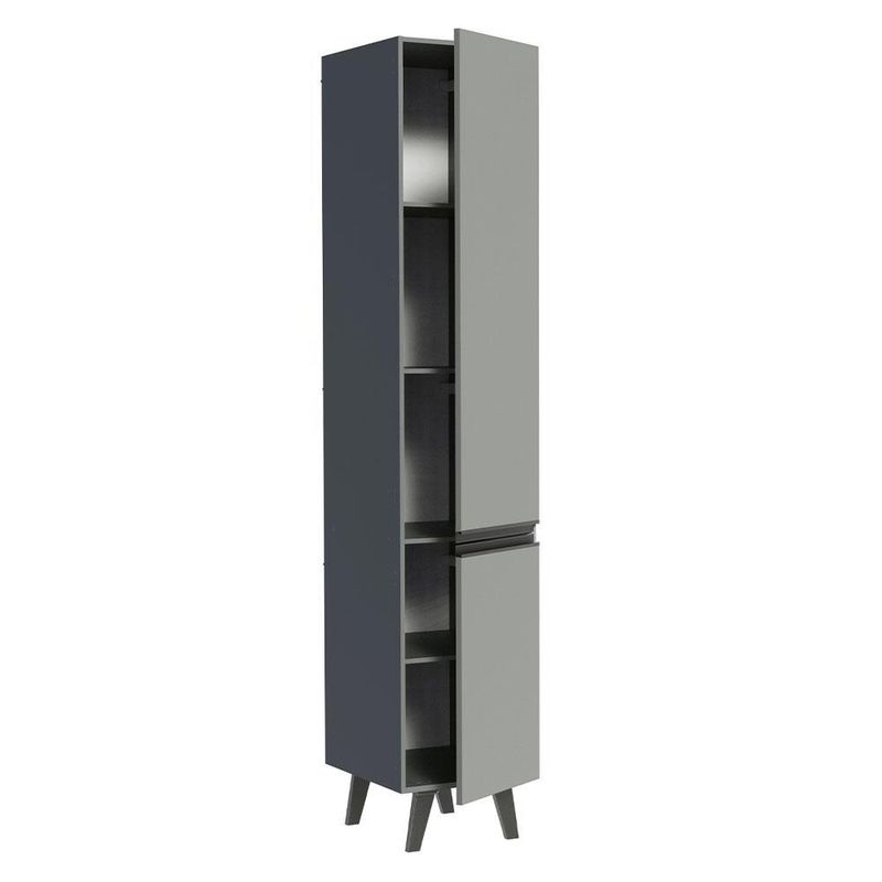 Paneleiro armário de cozinha 40 cm 2 portas cinza nice madesa