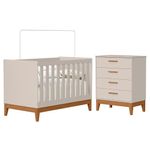 Jogo de Quarto Infantil Flip com Cômoda 4 Gavetas em MDF Bege Reller Móveis