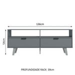 Rack para tv até 55 polegadas madesa oslo com 2 portas - cinza