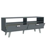 Rack para tv até 55 polegadas madesa oslo com 2 portas - cinza