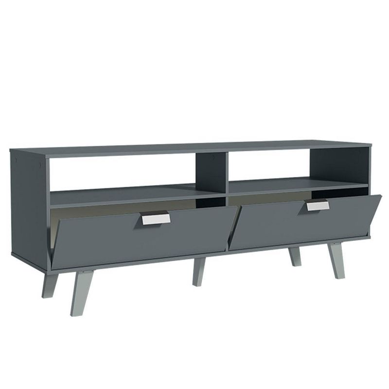 Rack para tv até 55 polegadas madesa oslo com 2 portas - cinza