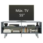 Rack para tv até 55 polegadas madesa oslo com 2 portas - cinza
