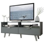 Rack para tv até 55 polegadas madesa oslo com 2 portas - cinza