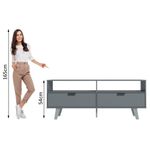 Rack para tv até 55 polegadas madesa oslo com 2 portas - cinza
