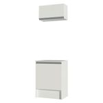 Kit madesa topazio 60 cm 2 portas com armário aéreo e balcão - branco