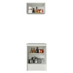 Kit madesa topazio 60 cm 2 portas com armário aéreo e balcão - branco