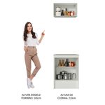 Kit madesa topazio 60 cm 2 portas com armário aéreo e balcão - branco