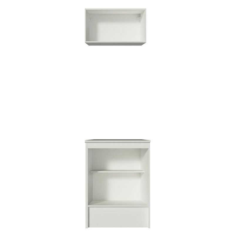 Kit madesa topazio 60 cm 2 portas com armário aéreo e balcão - branco