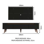 Rack madesa reims e painel para tv até 55 polegadas 2 portas e 1 gaveta - preto