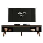 Rack madesa reims e painel para tv até 55 polegadas 2 portas e 1 gaveta - preto