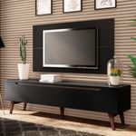 Rack madesa reims e painel para tv até 55 polegadas 2 portas e 1 gaveta - preto
