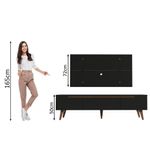 Rack madesa reims e painel para tv até 55 polegadas 2 portas e 1 gaveta - preto