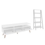 Rack para tv até 65 polegadas madesa londres e estante escada - branco