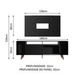 Rack madesa cancun e painel para tv até 58 polegadas com pés - preto 8nd8