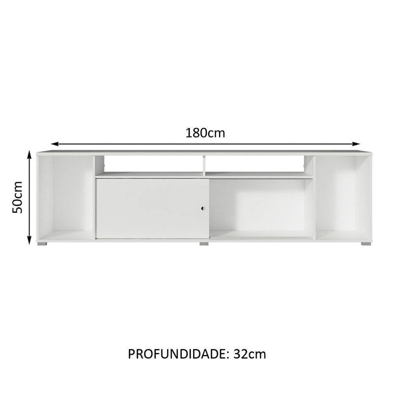 Rack para tv até 65 polegadas madesa cancun - branco