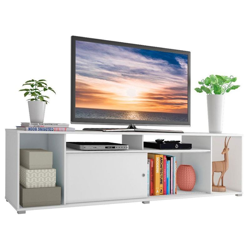 Rack para tv até 65 polegadas madesa cancun - branco