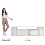 Rack para tv até 65 polegadas madesa cancun - branco