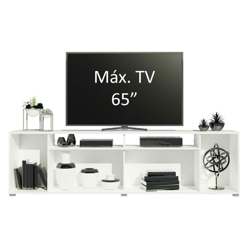 Rack para tv até 65 polegadas madesa cancun - branco