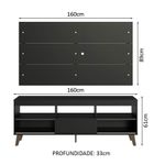 Rack com painel para tv até 65 polegadas com pés texas madesa