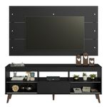 Rack com painel para tv até 65 polegadas com pés preto detroit madesa